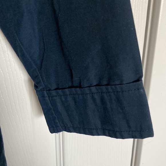 Tommy Hilfiger Shirt Blouse Y2K Cotton Velcro Closure, Dark Blue, M - Picture 5 of 9